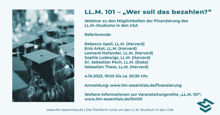 LL.M. 101 – Webinar „Wer soll das bezahlen?“ am 4.10.23