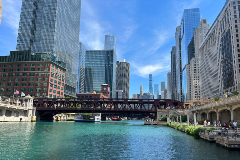 Riverwalk in Chicago Downtown